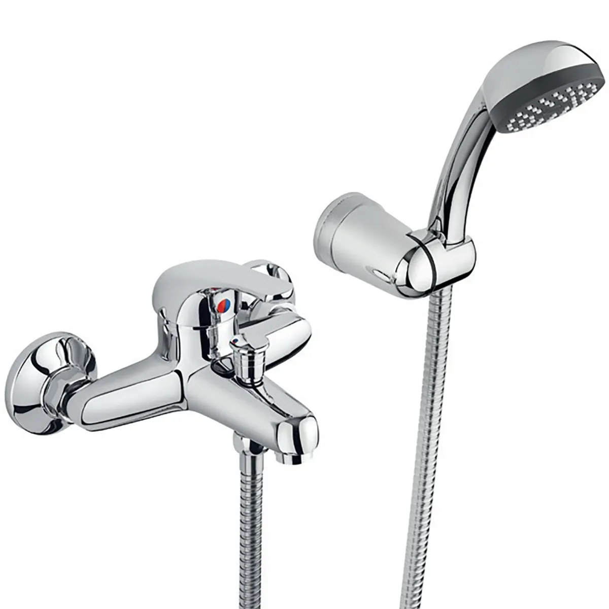 Externer Einbau-Badewannenmischer mit Star-Chrom-Duschset