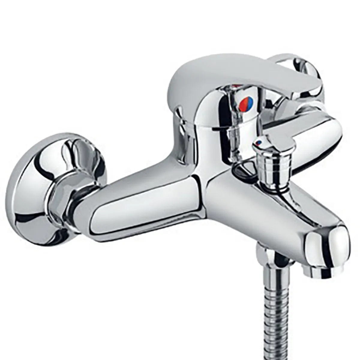 Externer Einbau-Badewannenmischer mit Star-Chrom-Duschset