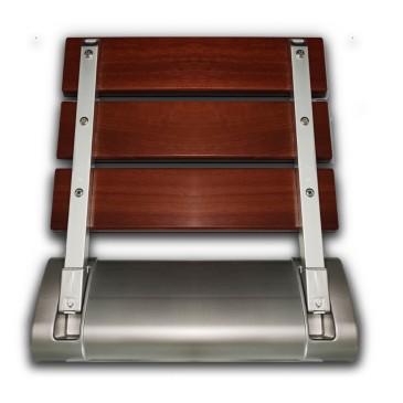 Chaise murale pour douche et baignoire refermable en bois et aluminium