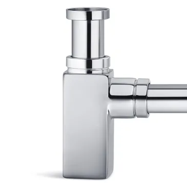 Sifone lavabo bagno quadrato cromato ispezionabile | Mondialshop