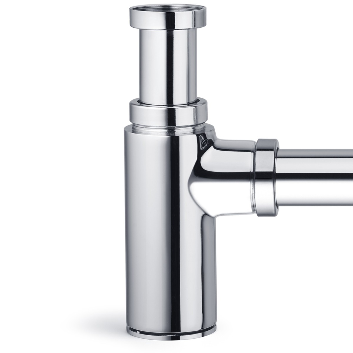 Siphon d'évier en laiton chromé inspectable