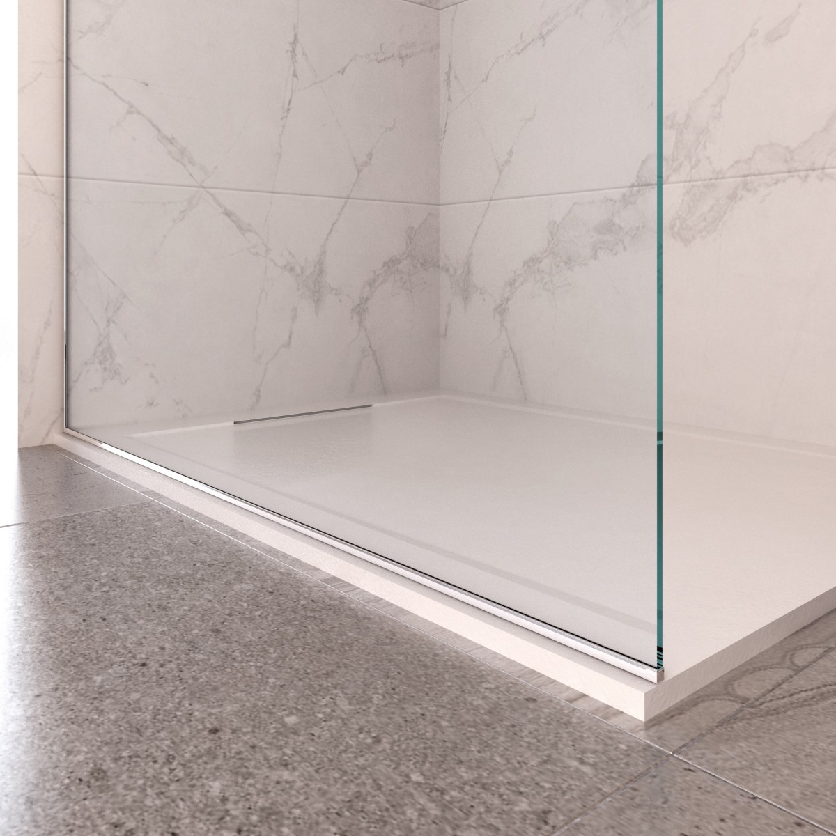 Begehbare Dusche in transparenter, reversibler Höhe H195 cm OSIDIRE