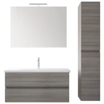 Mobile bagno sospeso Eucalipto Grigio con lavabo e colonna MOOD-756P