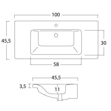 100 cm Hängeschrank Eukalyptusgrau MOOD-756