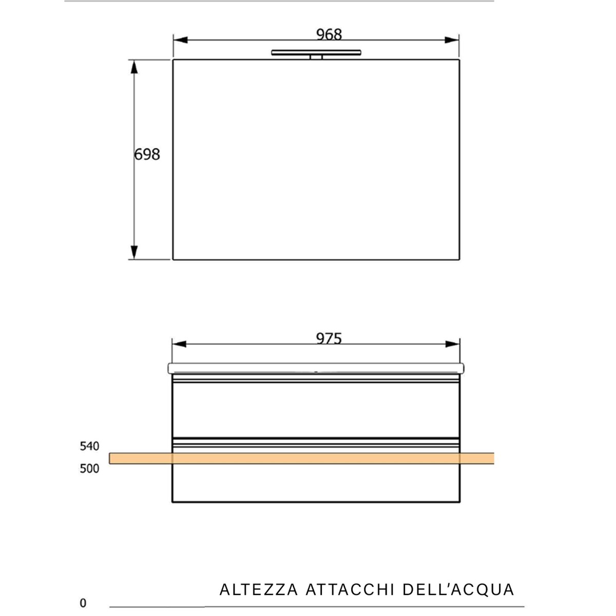 Meuble suspendu 100cm Gris Eucalyptus MOOD-756