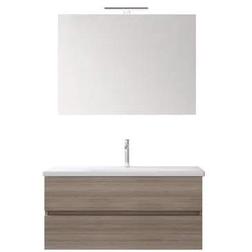 Meuble de salle de bain suspendu 100cm elm terra avec vasque en céramique MOOD-756