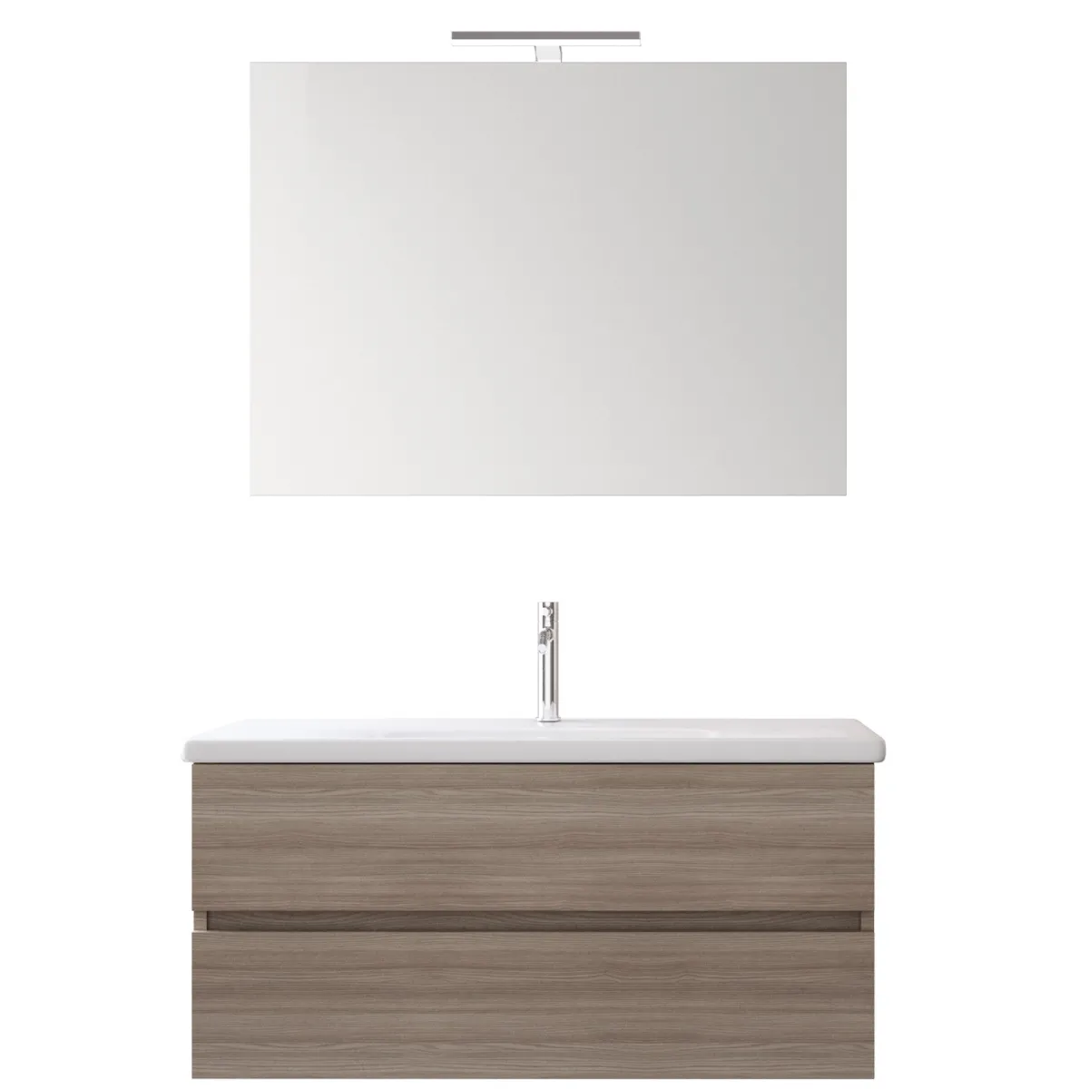 Meuble de salle de bain suspendu 100cm elm terra avec vasque en céramique MOOD-756