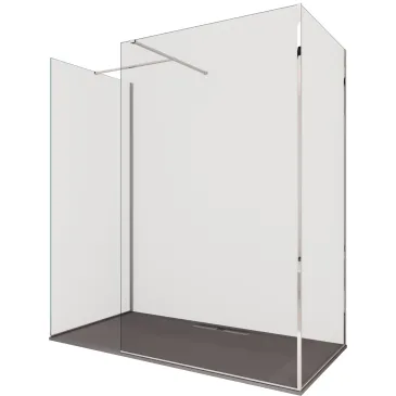 doccia walk-in 3  lati in cristallo trasparente OSIRIDE