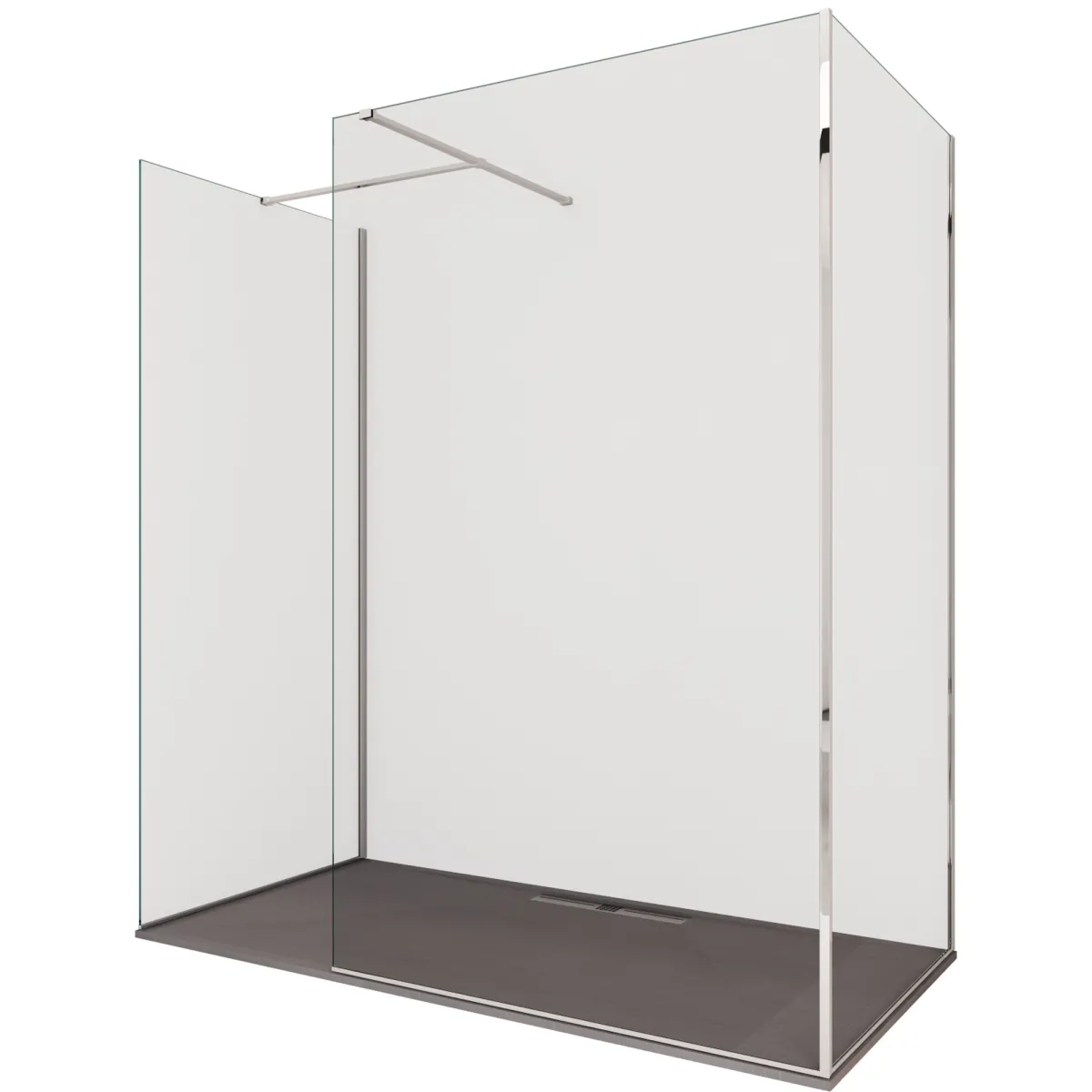 doccia walk-in 3  lati in cristallo trasparente OSIRIDE