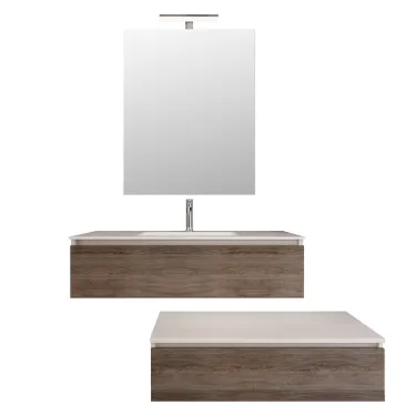 Hängender Badezimmerschrank 120 cm, dunkler Eichenholzeffekt Duo 192