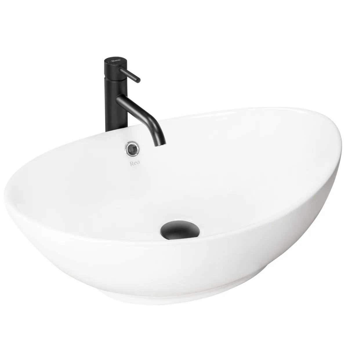 Aufsatzspüle 59X38 Weiße ovale Schüssel