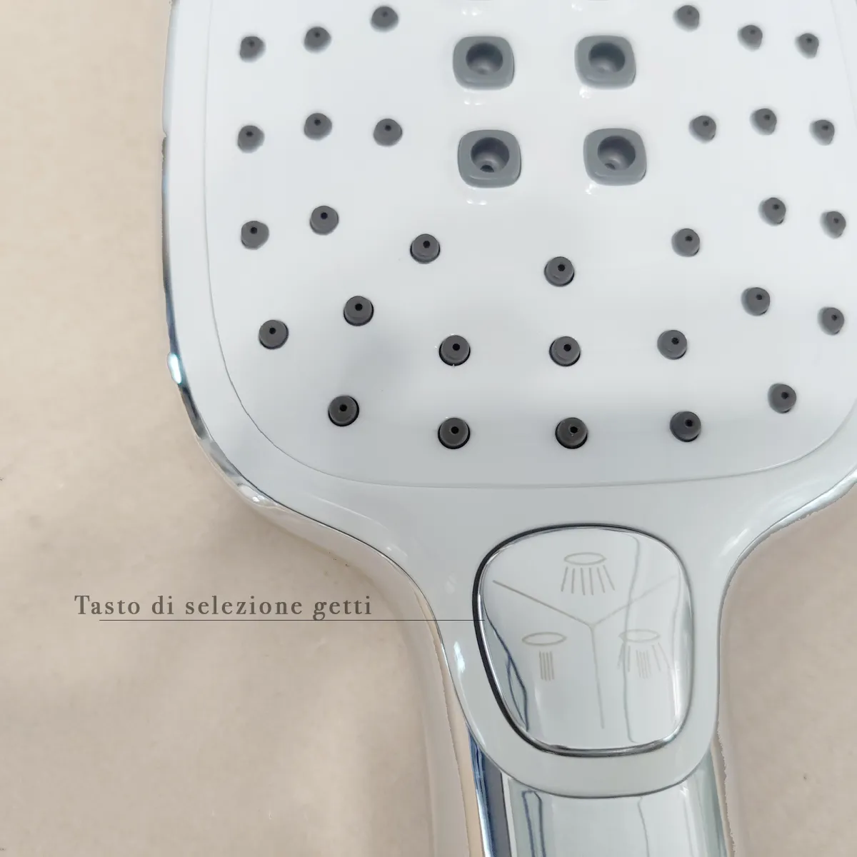Saliscendi doccia JULIE con soffione inox 30x30 |...