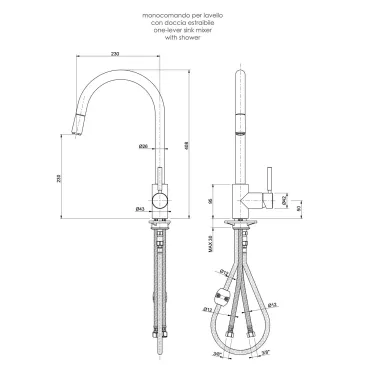 Miscelatore cucina con doccetta estraibile | Mondialshop