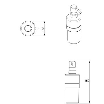 Portasapone liquido di ricambio in vetro