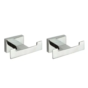 2 Appendini bagno con doppio gancio quadrato