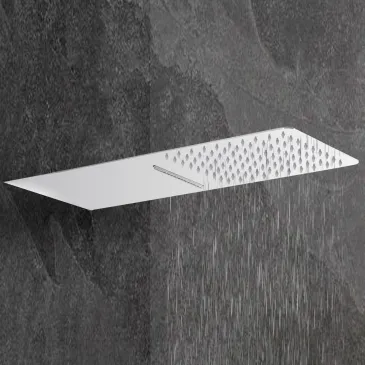 Soffione con cascata a lama in acciaio inox