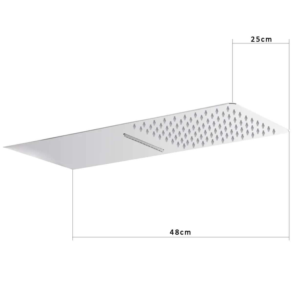 Soffione con cascata a lama in acciaio inox