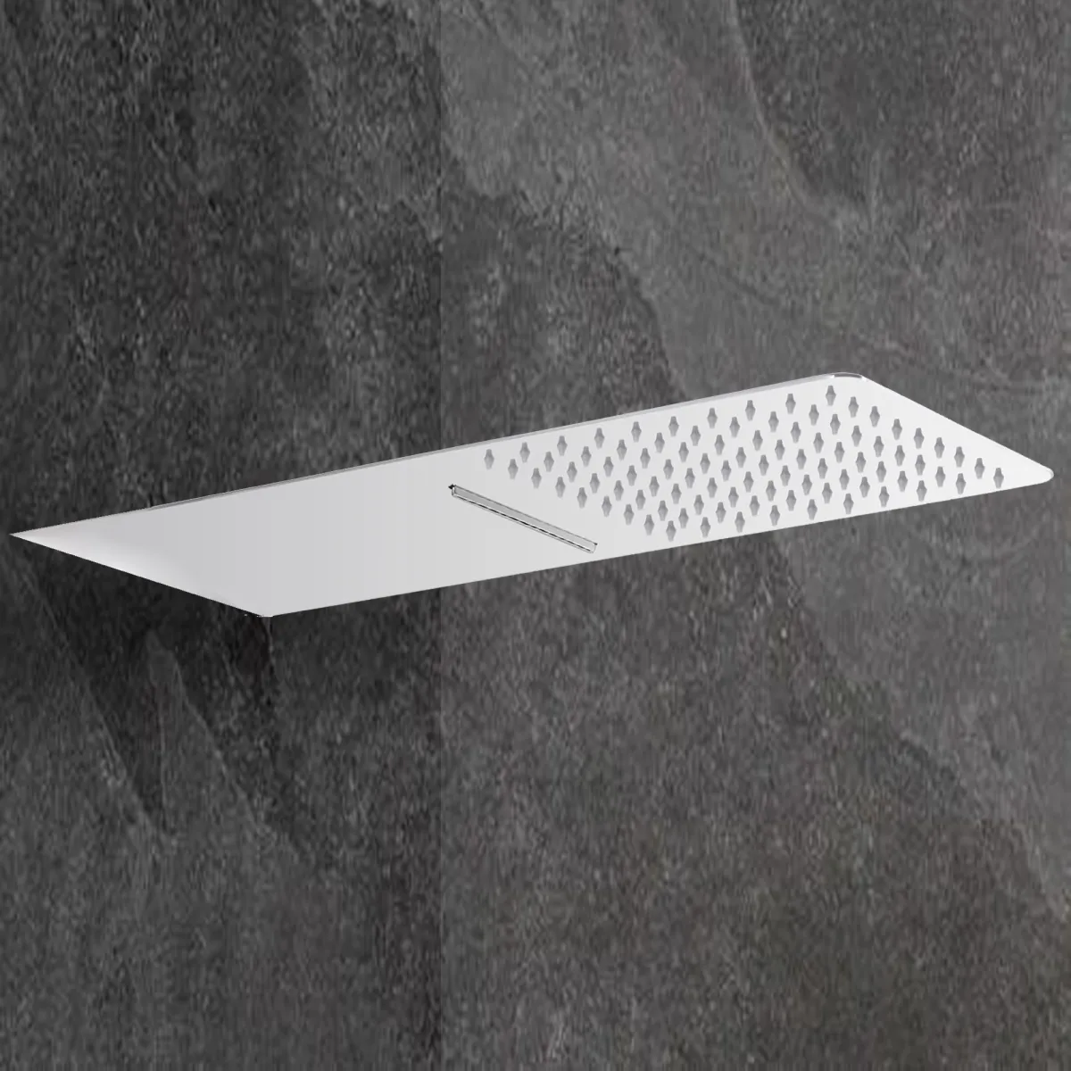 Soffione con cascata a lama in acciaio inox