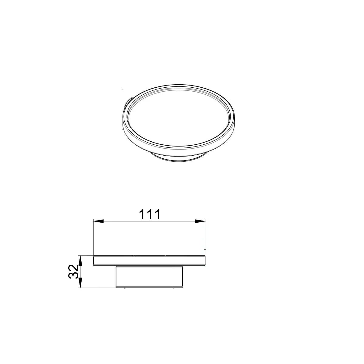 Seifenschale für die Arbeitsplatte mit Glasuntertasse