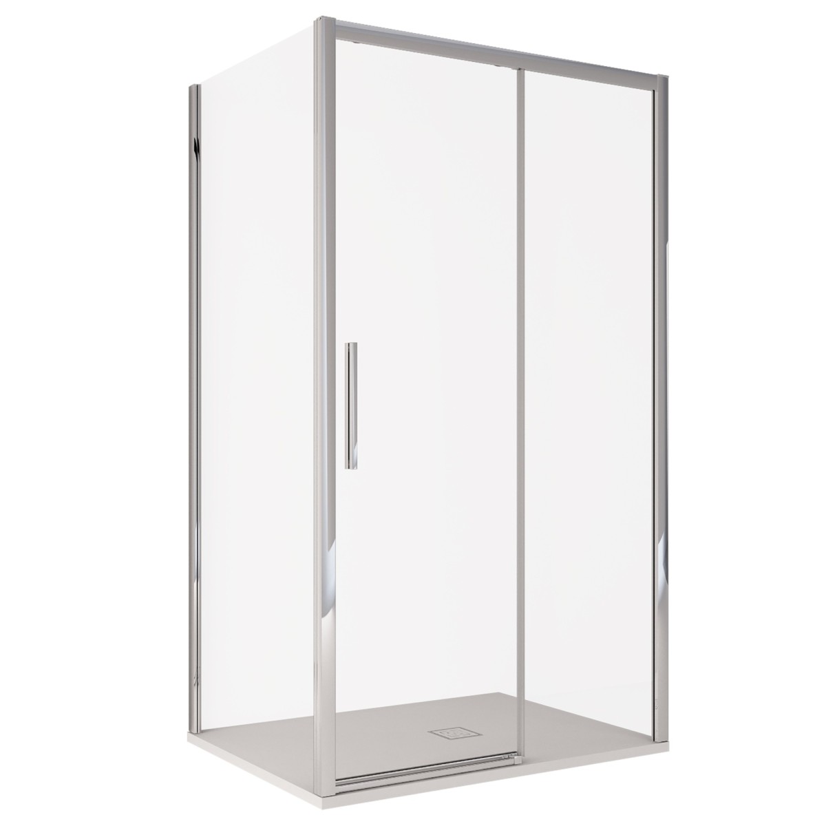 PORTE DE DOUCHE EN NICHE STAR 80 CM TROIS PORTES TRANSPARENTES-FERMETURE  COULISSANTE