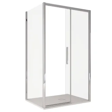 Cabine de douche double face Lagoa avec quelques profils anti-calcaire H195 6 mm