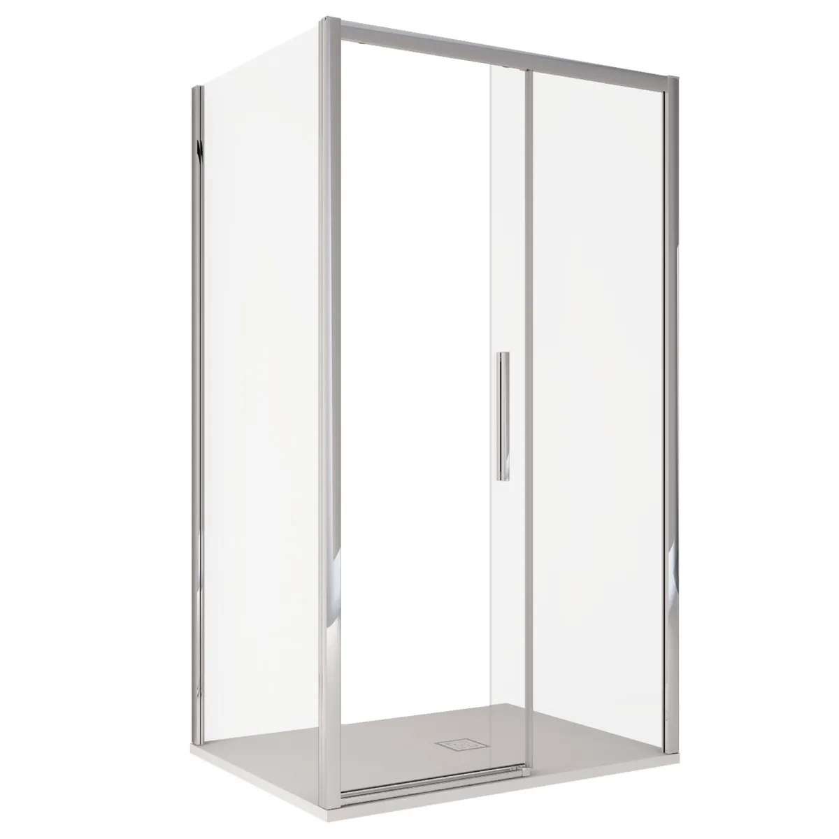 Cabine de douche double face Lagoa avec quelques profils anti-calcaire H195 6 mm