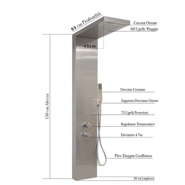 Colonna Idromassaggio Termostatica Diamante | Mondialshop