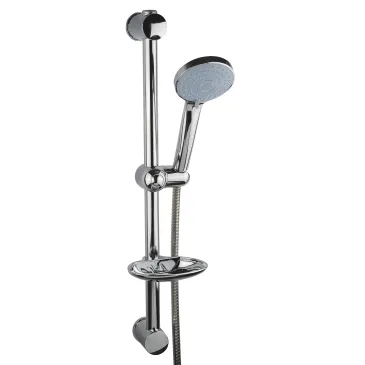 Barre de douche chromée avec tablette et douchette