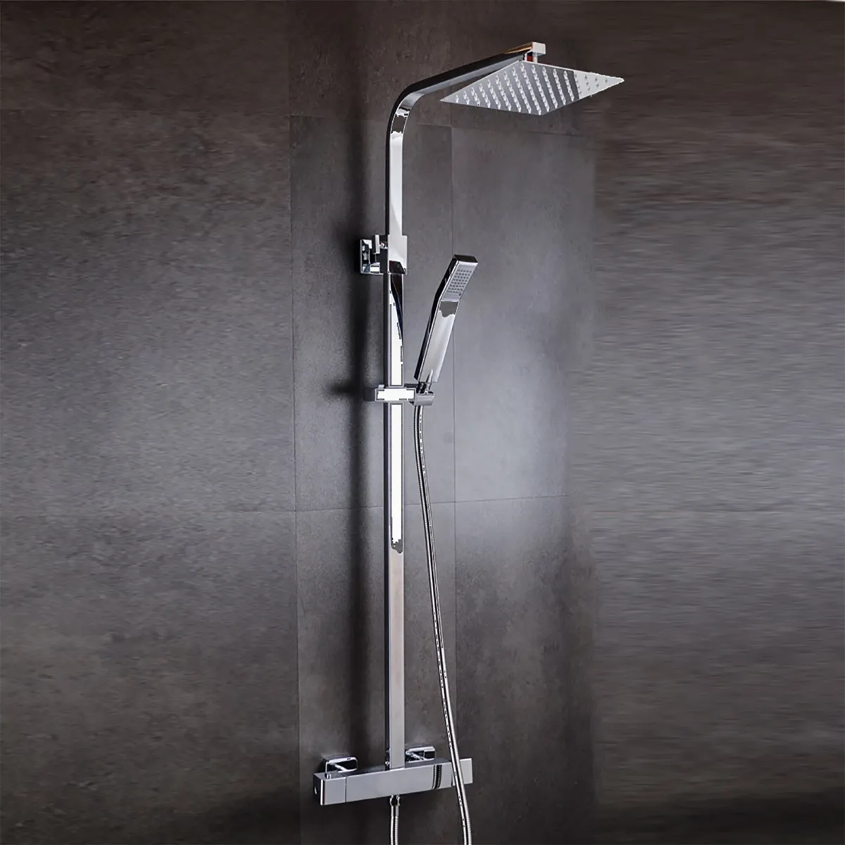 Colonne de douche design carré avec mitigeur thermostatique