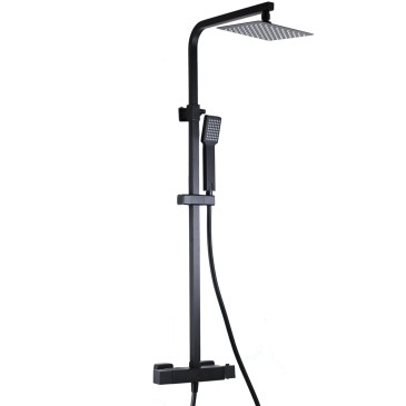 Colonne de douche thermostatique noire 20x20 Este