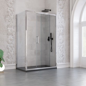 Box Doccia Angolare 2 Lati H195 Scorrevole Agatina | Mondialshop