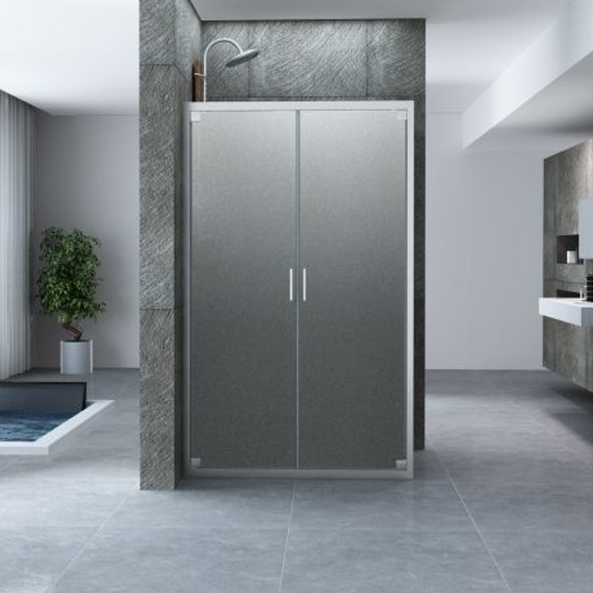 Kim 6 mm blickdichte Glas-Duschkabine | Mondialshop
