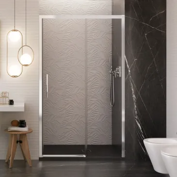 Porte de douche coulissante en cristal de 6 mm sans profilé Lagoa