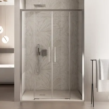 Porte de douche coulissante avec 2 portes d'entrée centrales LAGOA DUO