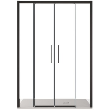Porta doccia scorrevole con profili neri ingresso centrale 6mm h195 anticalcare LAGOA