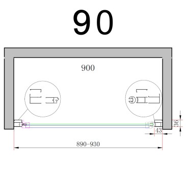 Porta doccia per box doccia battente Nicla 8mm h200