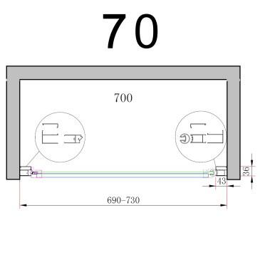 Duschtür für Nicla 8 mm H200 Schwingduschabtrennung