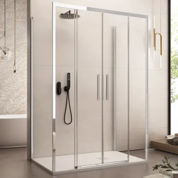 Box doccia tre lati LAGOA cristallo 6mm design minimale scorrevole