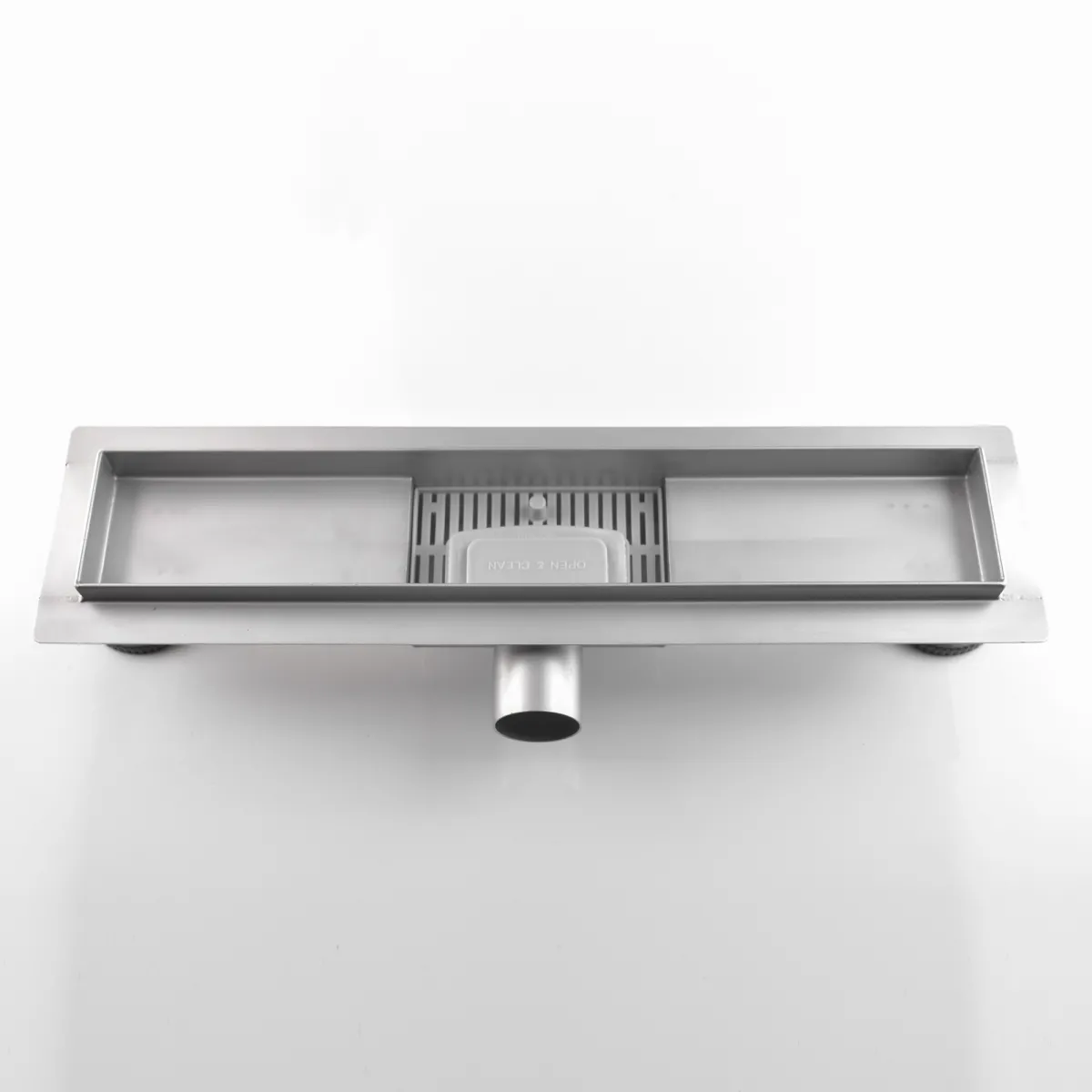 Duschablaufrinne aus schwarzem Glas