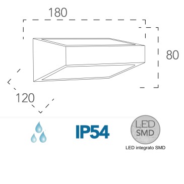 6-W-LED-Außenwandleuchte mit doppeltem Griff für weiße Emission