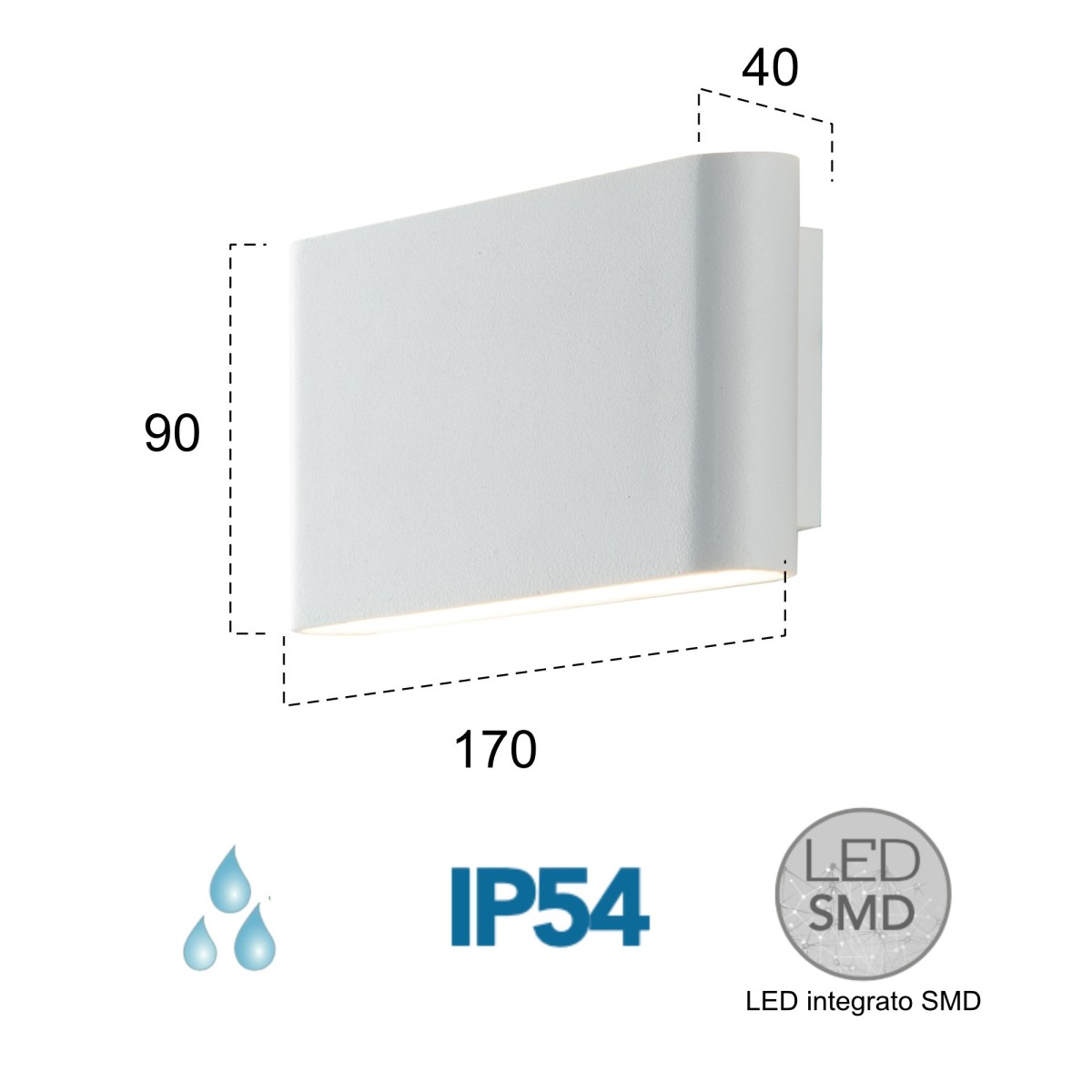 2x5W weiße Doppelemissions-LED-Außenwandleuchte Book