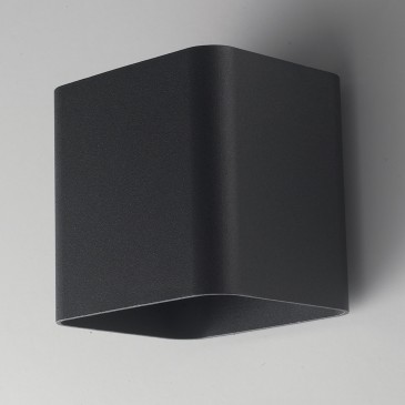 Applique da parete per esterno 7w a led a doppia emissione nera Cube
