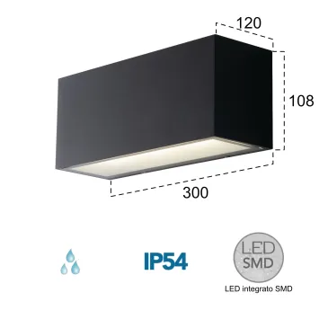 Applique d'extérieur 40W à...
