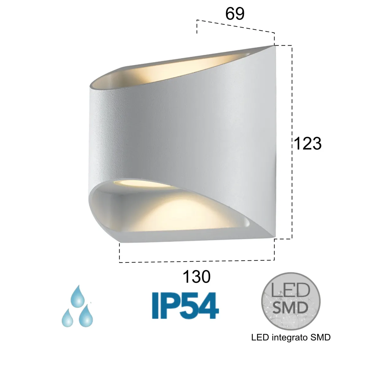 Applique Esterna LED Biemissione Bianca o Nera | Mondialshop
