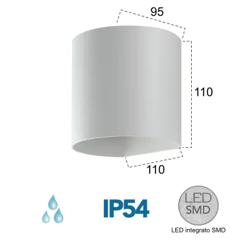 Applique da Esterno LED Biemissione Bianca o Nera | Mondialshop