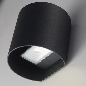 Cilly schwarze LED-Außenwandleuchte mit doppelter Emission, 7 W