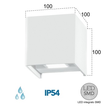 Applique da parete per esterno 2x5W a led 4000K bianco Bert