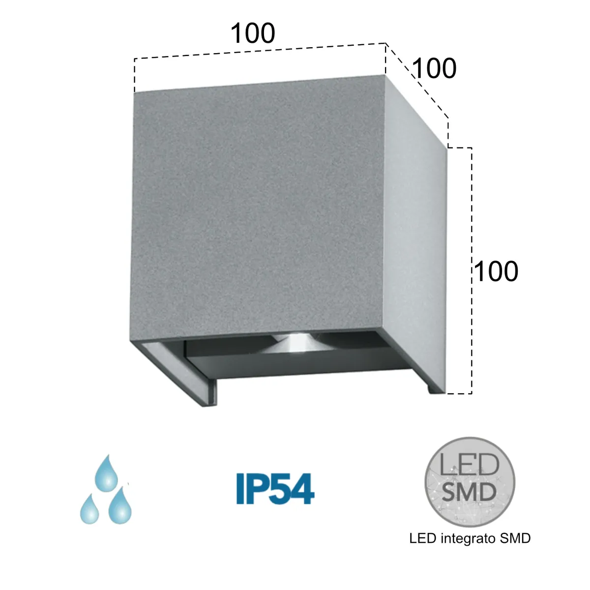 Bert graue 2x5W 4000K LED-Außenwandleuchte