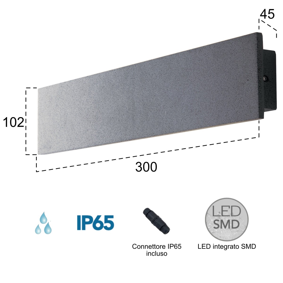 Applique da parete per esterno 8,6W a led doppia...