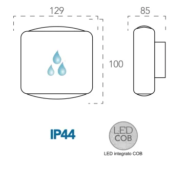 Applique d'extérieur 2x4w avec led corten Elly double émission